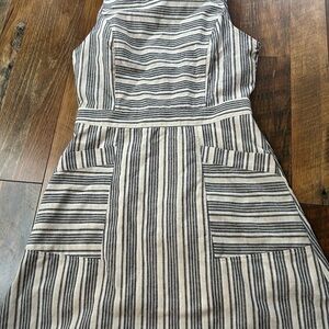 Altar'd State Black and White Striped Midi Dress